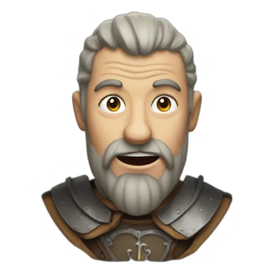 medieval man, sword coming out of his mouth, looking up sticker