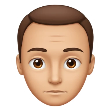 emoji of a human forehead, simple and clean cartoon style, only showing the upper part of the face from eyebrows to hairline sticker