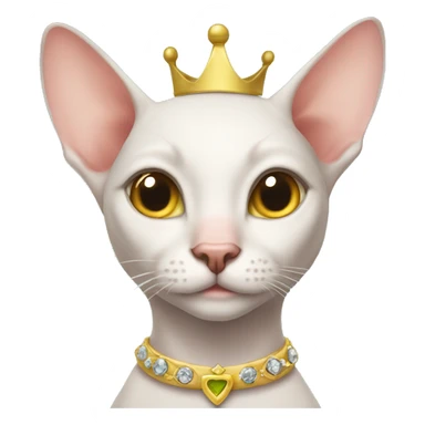 Hairless cat with princess crown sticker