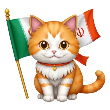 Flag of iran in cat hand  sticker