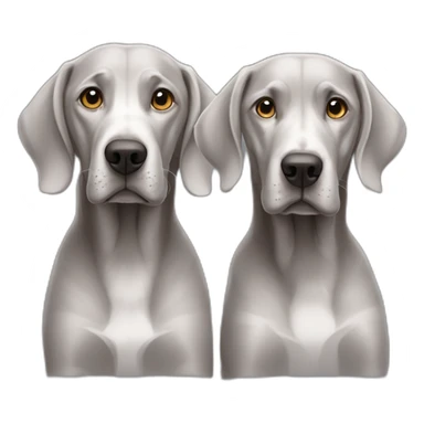 two-wiemaraners-holding-paws sticker
