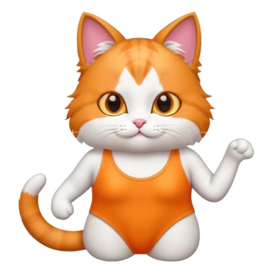 Cat wearing swimsuit sticker