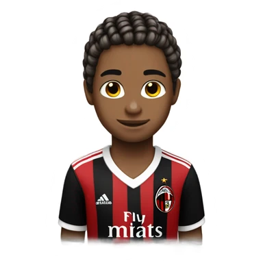 boy in braids wearing ac milan jersery sticker