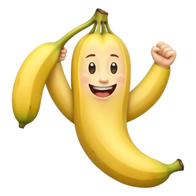 happy banana flexing biceps sticker