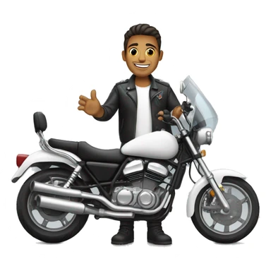 Chico en una moto blanca sticker