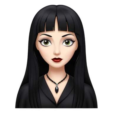 morticia addams com franja sticker