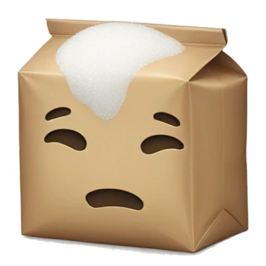 white sad sugar packaging sticker