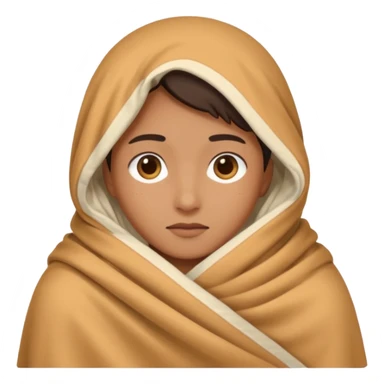 Coveringhalf the face with a blancket sticker