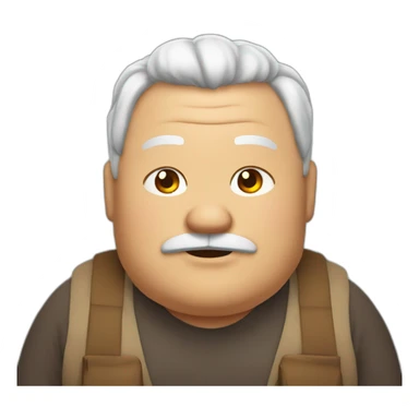 fat grandfather with cat ears sticker