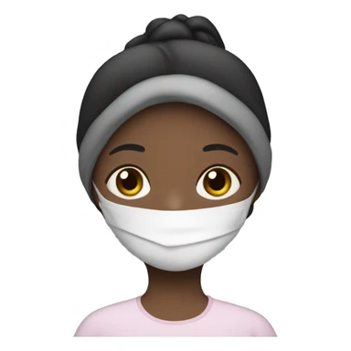 Girl with facemask sticker