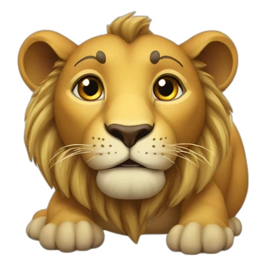 Lion sur tortue sticker