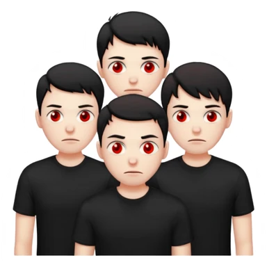 3 sleepless guys with red eyes sticker