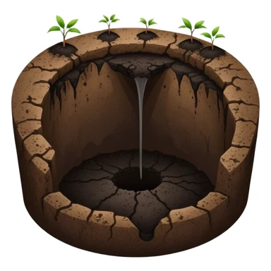 A deep hole in the ground, symbolizing a gap or depression sticker