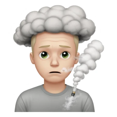 guy with laptop, smoke rising from head, stressed sticker