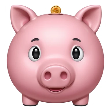 cute pink piggy bank with round snout and classic coin slot sticker
