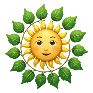 Spiral sun with vine rays sticker