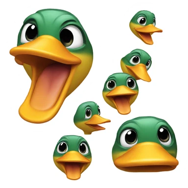 Duck with crazy face  sticker