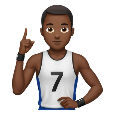 black man Number 7 Printed Athlete sticker