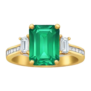 gold emerald cut engagement ring sticker