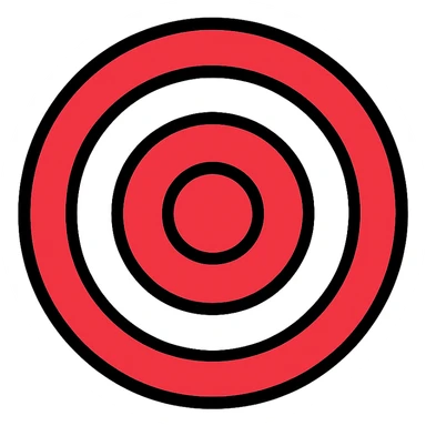 classic bullseye emoji, red and white concentric circles sticker
