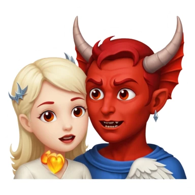 devil and angel whispering to the ear sticker