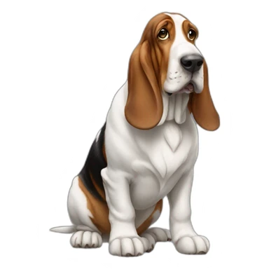 Dog basset hound full-height sticker