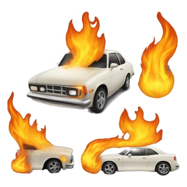 Car with fire sticker