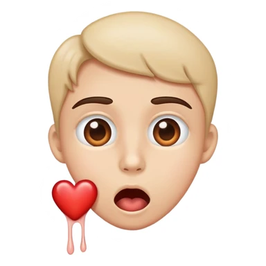 Heart eyes drooling sticker