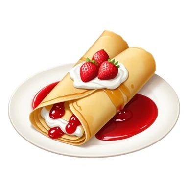 scandinavian thin rolled crepes with jam and sour cream sticker