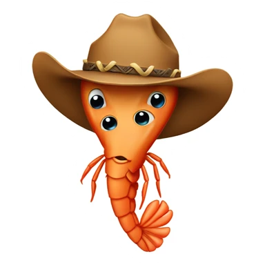 Shrimp with cowboy hat sticker