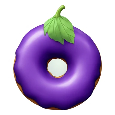 donut eggplant sticker