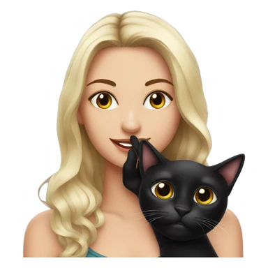 black cat hanging on beautiful woman sticker