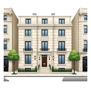 upper east side townhouse, white limestone, classic modern, exterior view sticker