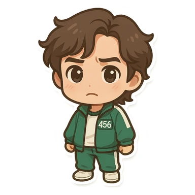 Squid Game series character, chibi stickers style sticker