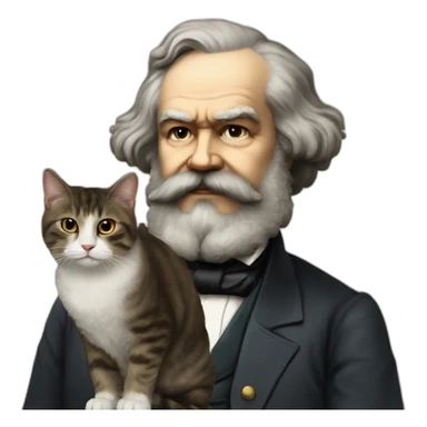 karl marx pat a cat sticker