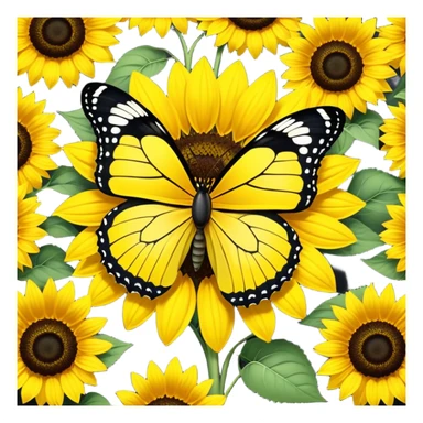 Butterfly on Sunflower sticker