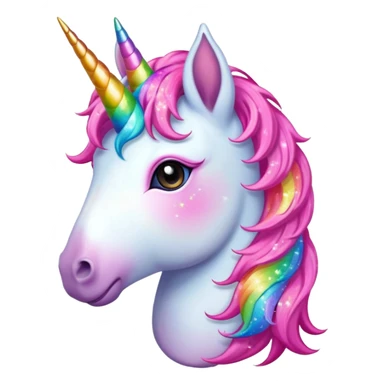 unicorn face with accessories sticker