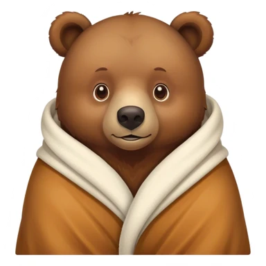 bear cozy in blanket sticker