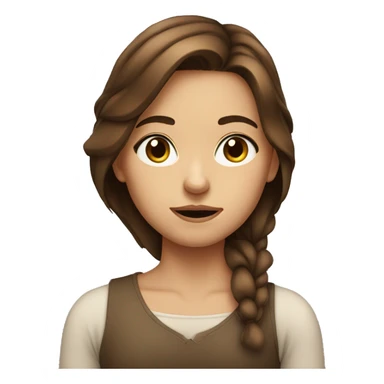 A girl with brown hair giving a side eye look sticker