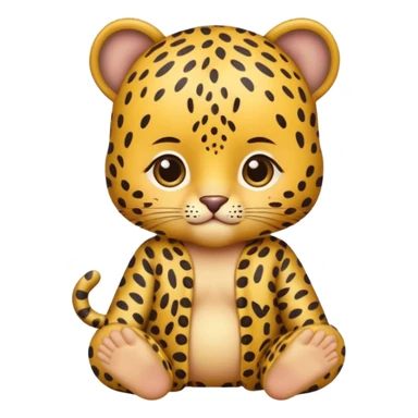 baby with leopard patterned clothes sticker