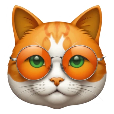 cool cat with round sunglasses sticker