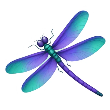 Purple and teal dragonfly  sticker
