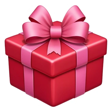 red gift with a pink bow sticker