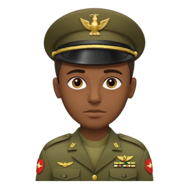 
portrait of an Iraqi soldier, from head to chest, with a neutral expression sticker