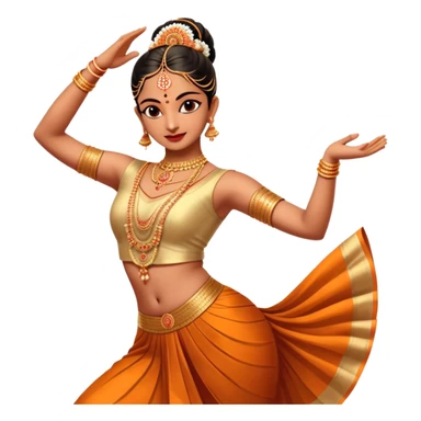 cinematic-realistic-bharatanatyam-dance-emoji,-depicted-as-an-elegant-classical-indian-dance-performance-with-graceful-poses,-intricate-costumes,-and-expressive-hand-gestures,-rendered-with-rich-textures-and-warm-dramatic-lighting, single dancer sticker