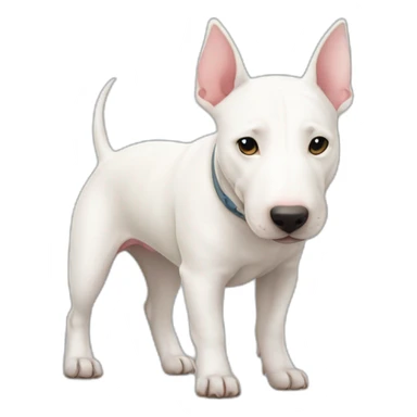staff bull terrier blanc creme avec un coeur sticker