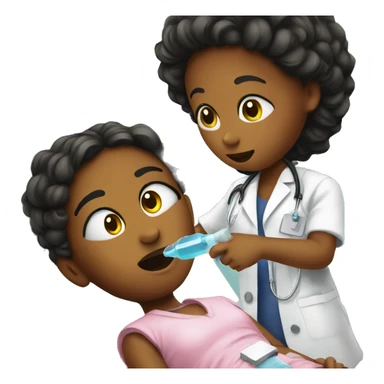 Girl getting iv at doctors sticker