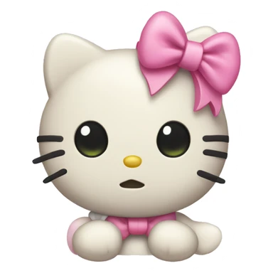 a hello kitty with a pink bow sticker