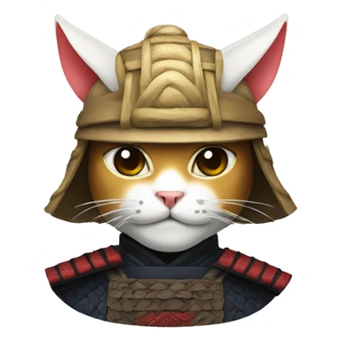 cat in the mask samurai sticker