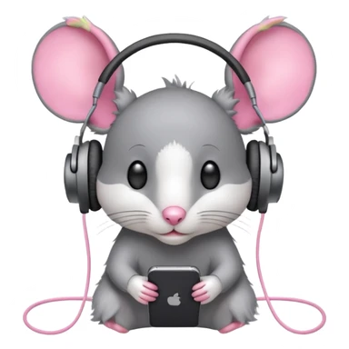 mice wearing headphones sticker